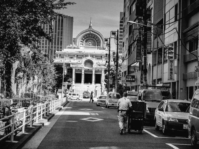 Tsukiji Hongan-ji in the Distance