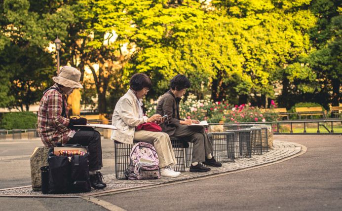 Artistic Obachans of Hibiya Park