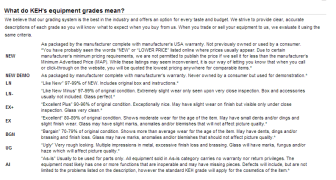 KEH Lens Grading
