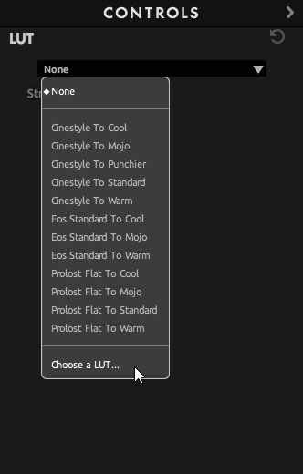 Load a LUT file in Magic Bullet Looks