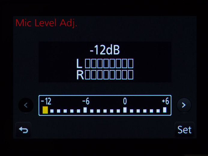 Set the GH4's audio gain to -12dB