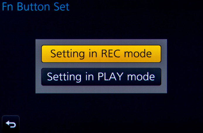 Function Button Setup for REC mode