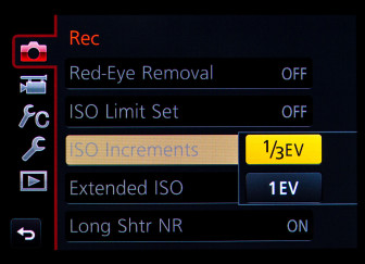 Set ISO Increments to 1/3 EV