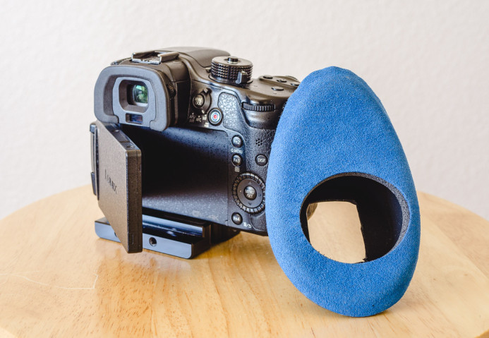 VF-4 Eyecup can be quickly removed to access the GH4's screen
