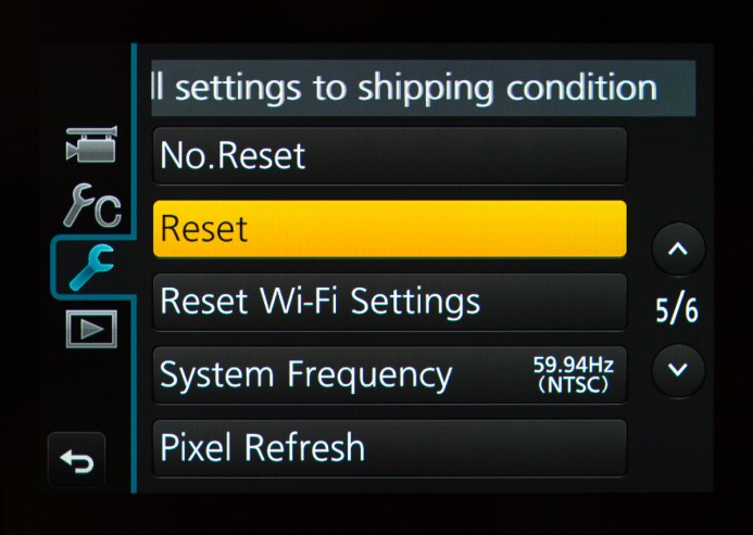 Reset Settings