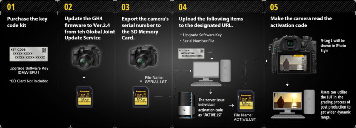 Panasonic GH4 V-Log Activation Process