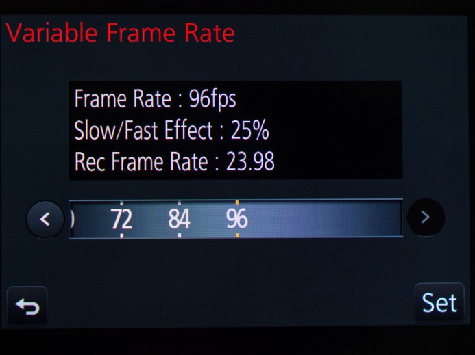 Variable Frame Rate Configuration