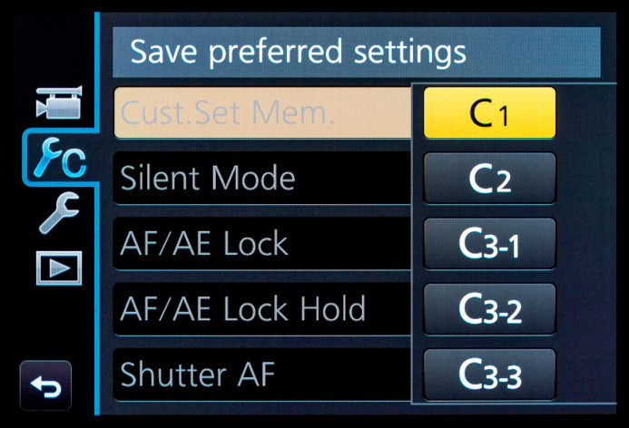 Switch to Video Mode and save new preset to the custom profile