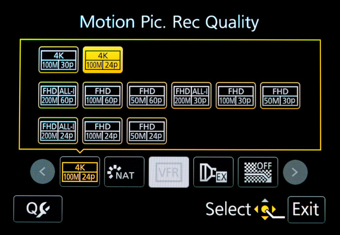 4K recording is now possible in the custom profile