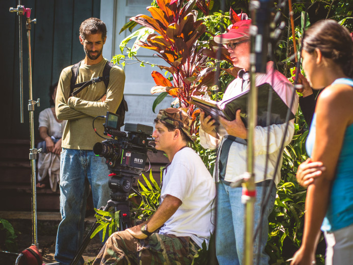 Shawn discussing the shot with director Tim Savage