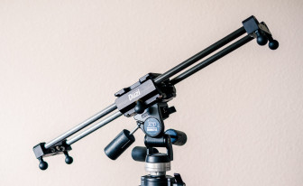 Slider mounted on tripod