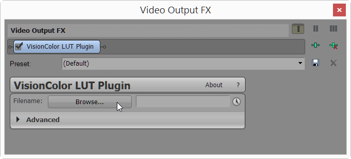 Load LUT file in VisionColor LUT Plugin