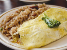 Fried Rice & Bacon Spinach Omelet