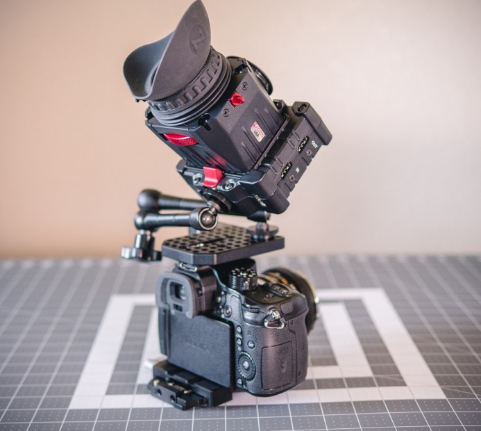 Zacuto EVF mounted on Quick Cage