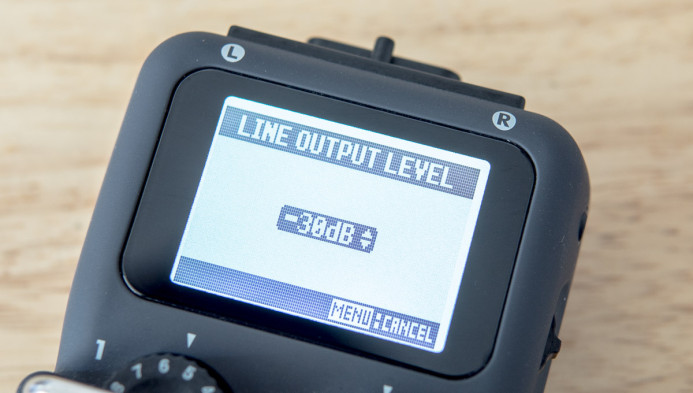 Zoom H5 Line Out Level set to -30dB